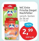 WC Ente Frische Siegel Nachfüller im Angebot bei budni in Seevetal WC Ente Frische Siegel Nachfüller Angebote von SC Johnson bei budni Seevetal für 2,99 €