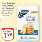 Tasty Snacks von Wasa für 1,99 € bei GLOBUS im Angebot Tasty Snacks von Wasa im aktuellen GLOBUS Prospekt