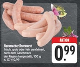 Hausmacher Bratwurst Angebote bei E center Schwabach für 0,99 €
