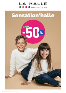 Catalogue La Halle à Malauzat cette semaine, valable du 26/10/2026 au 01/11/2026 Prospectus La Halle à Malauzat, "Sensation'halle", 1 page de promos valables du 26/10/2026 au 01/11/2026