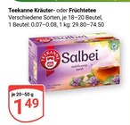 Kräutertee Angebote von Teekanne bei GLOBUS Saarbrücken für 1,49 €