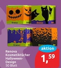 Kosmetiktücher Halloween-Design von Renova für 1,59 € bei budni im Angebot Kosmetiktücher Halloween-Design von Renova im aktuellen budni Prospekt