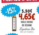 Huile vierge de sésame - Lapalisse Bio en promo chez Naturalia Marseille à 4,65 €