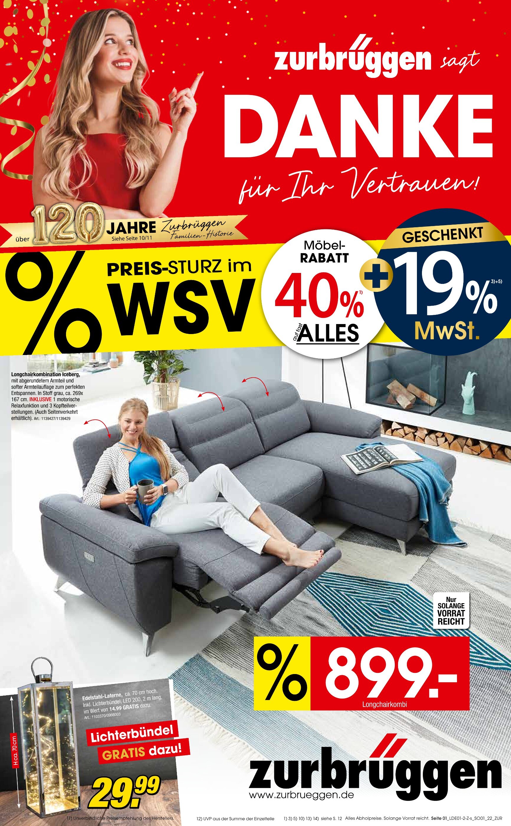 Zurbrüggen Prospekt für Emsdetten mit 12 Seiten Zurbrüggen Prospekt für Emsdetten: "DANKE für Ihr Vertrauen!", 12 Seiten, 08.01.2022 - 22.01.2022