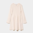 Robe tricot évasée manches longues beige fille dans le catalogue La Halle