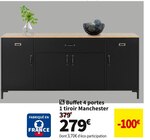 BUFFET 4 PORTES 1 TIROIR MANCHESTER en promo à 279,00 € chez Conforama BUFFET 4 PORTES 1 TIROIR MANCHESTER dans le catalogue Conforama