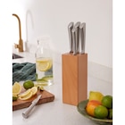 Bloc Hêtre + 5 Couteaux Inox à 25,99 € dans le catalogue Auchan Hypermarché