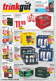 Trinkgut Prospekt für Nettetal mit 6 Seiten Trinkgut Prospekt für Nettetal: "Aktuelle Angebote", 6 Seiten, 27.10.2025 - 31.10.2025