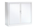 Armoire basse monobloc à rideaux GENERIC - 100 x 120 x 43 cm - blanc - VINCO en promo chez Bureau Vallée Tremblay-en-France à 259,00 €