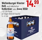 Hell oder Kellerbier oder Anno 1050 bei Trinkgut im Burgau Prospekt für 14,99 €