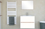 Ensemble meuble de salle de bains "Treet" blanc 60 cm + vasque + miroir en promo chez Brico Cash Saint-Étienne à 79,90 €