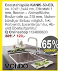 Edelstahlspüle KANIS-50-ED Angebote von MONDO bei Opti-Wohnwelt Suhl für 129,00 €