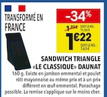 Promo SANDWICH TRIANGLE «LE CLASSIQUE» à 1,22 € dans le catalogue Supeco à Poissy