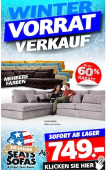 Seats and Sofas Prospekt WINTER VORRAT VERKAUF mit 1 Seite