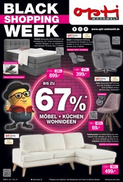 Aktueller Opti-Wohnwelt Prospekt mit Fernsehsessel, "Black Shopping Week", Seite 1