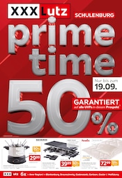 Aktueller XXXLutz Möbelhäuser Möbel & Einrichtung Prospekt in Oschersleben und Umgebung, "prime time 50%" mit 16 Seiten, 09.09.2024 - 22.09.2024