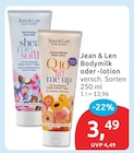 Bodymilk oder -lotion von Jean & Len für 3,49 € bei budni im Angebot Bodymilk oder -lotion von Jean & Len im aktuellen budni Prospekt