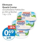 Quark Creme im V-Markt Prospekt Quark Creme von Ehrmann im aktuellen V-Markt Prospekt für 0,69 €