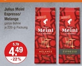 Espresso im V-Markt Prospekt Espresso von Julius Meinl im aktuellen V-Markt Prospekt für 4,49 €