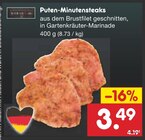 Aktuelles Puten-Minutensteaks Angebot bei Netto Marken-Discount in Erfurt ab 3,49 €