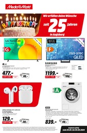 Aktueller MediaMarkt Saturn Elektromärkte Prospekt für Gablingen: Wir erfüllen deine Wünsche seit 25 Jahren mit 8} Seiten, 29.04.2024 - 04.05.2024