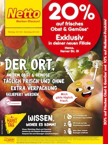 Netto Marken-Discount Prospekt "20% auf frisches Obst und Gemüse" mit  Seiten (Herne)