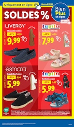 Prix et réduction Chaussures Fille dans le prospectus Lidl en cours Offre Chaussures Fille dans le catalogue Lidl du moment à la page 45