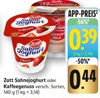 Sahnejoghurt Angebote von Zott bei E center Göppingen für 0,39 €
