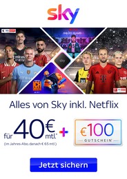 Sky Prospekt für Reichenbach mit 1 Seite Sky Prospekt für Reichenbach: "Alles von Sky inkl. Netflix", 1 Seite, 04.12.2024 - 31.12.2024