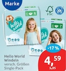 Windeln im Angebot bei budni in Buxtehude Windeln Angebote von Hello World bei budni Buxtehude für 4,59 €
