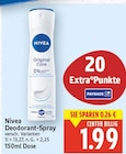 Deodorant-Spray Original Care von Nivea für 1,99 € bei E center im Angebot Deodorant-Spray Original Care von Nivea im aktuellen E center Prospekt