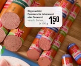 Leberwurst oder Teewurst Angebote von Rügenwalder Pommersche bei REWE Oberhausen für 1,50 €