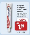 Komplett 8in1 Zahncreme im Angebot bei combi in Neustadt Komplett 8in1 Zahncreme Angebote von Colgate bei combi Neustadt für 1,29 €
