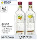 Obstbrände Angebote von Berghof bei Metro Krefeld für 9,98 €