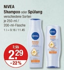 Shampoo oder Spülung Angebote von NIVEA bei V-Markt Regensburg für 2,29 €