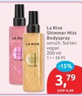 Shimmer Mist Bodyspray Sparkling Rose von La Rive im aktuellen budni Prospekt für 3,79 €