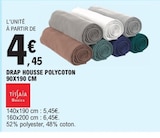 Drap housse polycoton 90x190 cm à E.Leclerc dans Ligny-en-Cambrésis