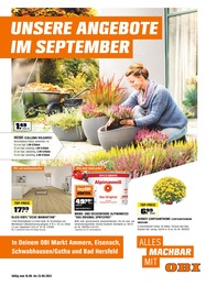 Baumarkt Prospekt von OBI Weberstedt OBI Prospekt: "UNSERE ANGEBOTE IM SEPTEMBER", 4 Seiten, 16.09.2023 - 23.09.2023