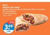 Tiefkühlkost im V-Markt Prospekt Burrito Taco-Beef von Bard im aktuellen V-Markt Prospekt für 3,49 €