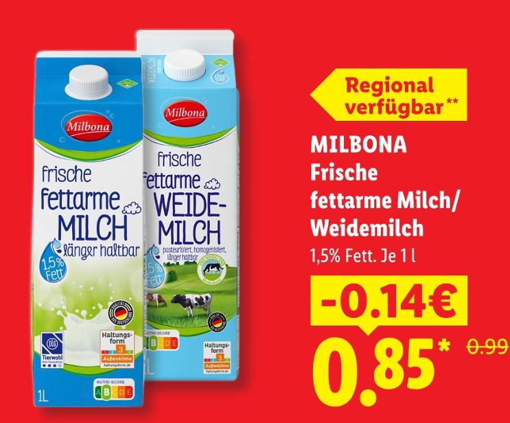 Frische fettarme Milch