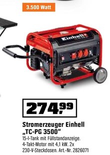Stromerzeuger „TC-PG 3500“ bei OBI in Marl Stromerzeuger „TC-PG 3500“ im Angebot bei OBI Marl für 274,99 €