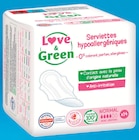 Serviettes hypoallergéniques Normal x14 - LOVE & GREEN en promo chez Intermarché Hyper Serviettes hypoallergéniques Normal x14 - LOVE & GREEN dans le catalogue Intermarché Hyper