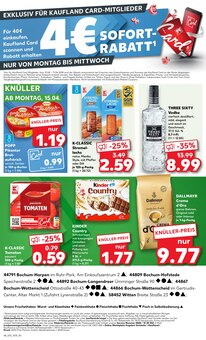 Vodka im Kaufland Prospekt "KNÜLLER" mit 52 Seiten (Bochum)