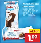 Aktuelles Milchschnitte oder Kinder Pingui Angebot bei Netto Marken-Discount in Pforzheim ab 1,29 €