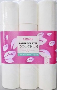 AUCHAN Papier toilette blanc recyclé 2 épaisseurs 4 rouleaux pas cher 