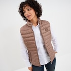 Doudoune légère droite sans manches sable femme en promo chez La Halle Argenteuil à 20,79 €