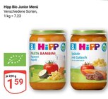 Aktuelle Gulasch Angebote bei GLOBUS in Wiesbaden Aktuelles Bio Junior Menü Pasta Bambini Angebot bei GLOBUS in Wiesbaden ab 1,59 €