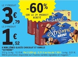 8 mini cônes glacés chocolat et vanille - NESTLÉ à 1,52 € dans le catalogue E.Leclerc