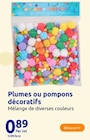 Plumes ou pompons décoratifs dans le catalogue Action