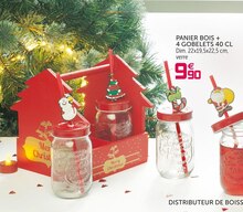 PANIER BOIS + 4 GOBELETS 40 CL - Gifi à Montreuil PANIER BOIS + 4 GOBELETS 40 CL en promo chez Gifi Montreuil à 9,90 €